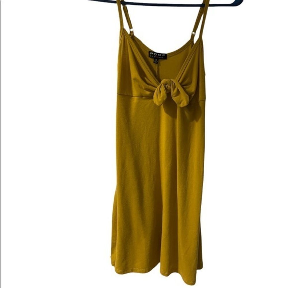 Ribbed Tie Front Yellow Summer Dress Size Small